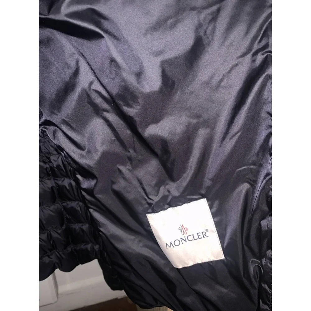 MONCLER BLACK MOTO JACKET WOMENS XL NEW W/TAGS - Picture 5 of 6